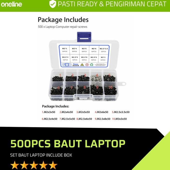 Baru Update 500 Pcs Baut Sekrup Laptop | 1 Set Lengkap Sekrup Baut Laptop Notebook Asus Acer Msi Len