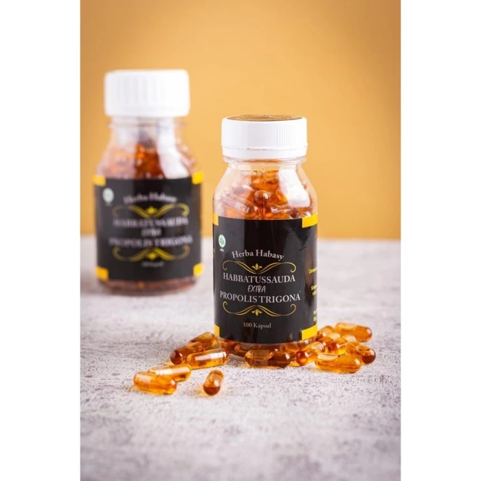 

ORIGINAL Herba Habasy 100 Kapsul Minyak Habbatussauda Propolis Trigona PREMIUM