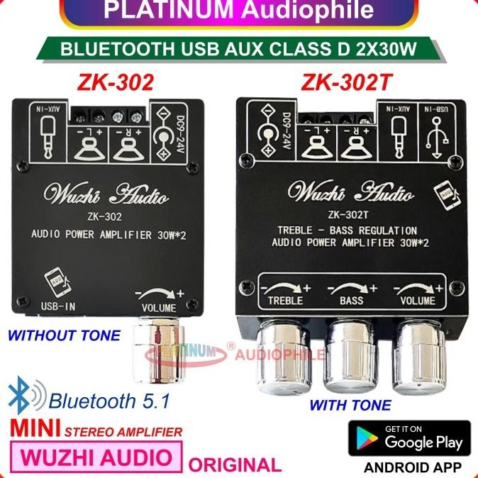BLUETOOTH 5.1 STEREO CLASS D AMPLIFIER 2X 30W ZK-302T