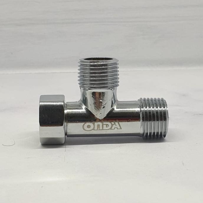 ] ONDA TEE CHROME STOP KRAN CABANG 3 MXF 1/2"