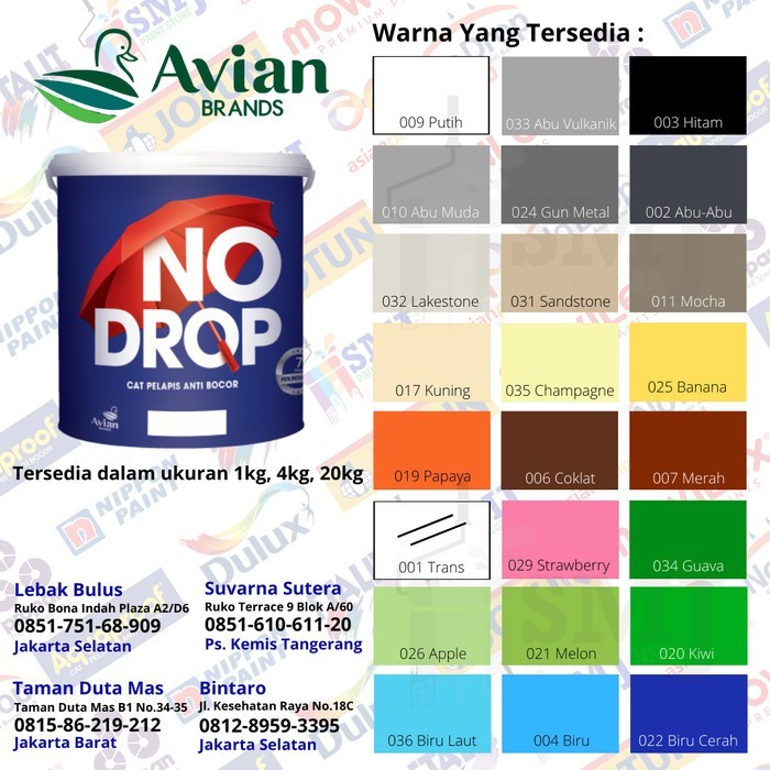 New Cat Tembok Waterproofing No Drop Sandstone 031 Kemasan 4Kg Best Quality Asli 100% Original