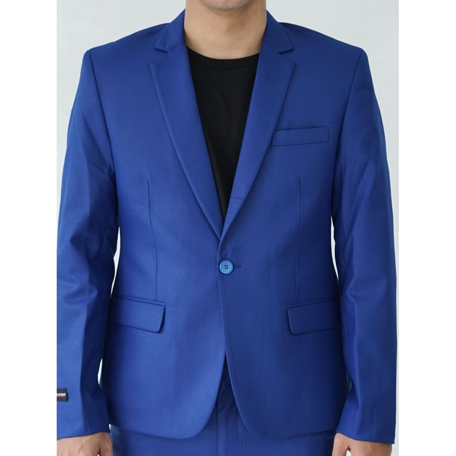 Jas Formal Pria Starlight Kancing 1 Jungkis Jas Khaki & Coklat Tua & Biru Andre Laurent (1205)