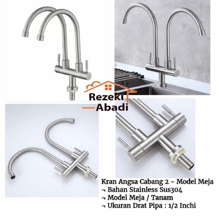 Kran Sink Double / Kran Angsa Meja / Kran Cuci Piring