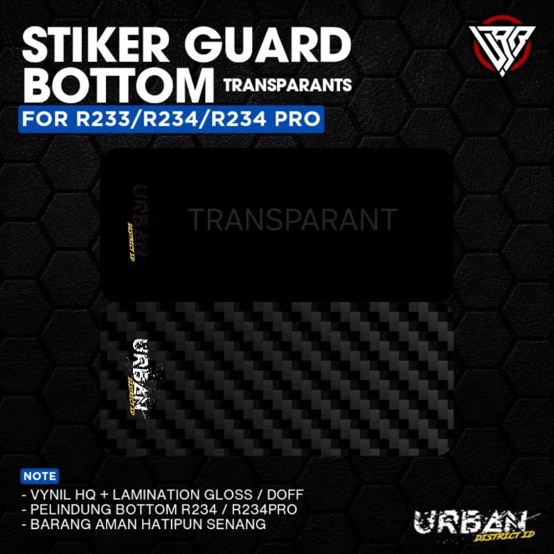 

Premium Cut - Stiker Pack Bottom Guard R Series 234 233 150 By Urban District G1 Transparant Garskin Stiker / Case Custom Terlaris 2PCS/ Fullbody