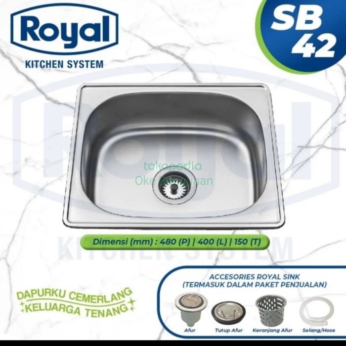kitchen sink bak cuci piring stainless royal bcp royal sink