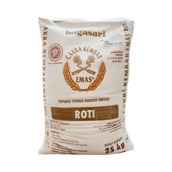 

BARANG TERLARIS TEPUNG CAKRA KEMBAR EMAS TERIGU PREMIUM PROTEIN TINGGI ROTI 5 KG