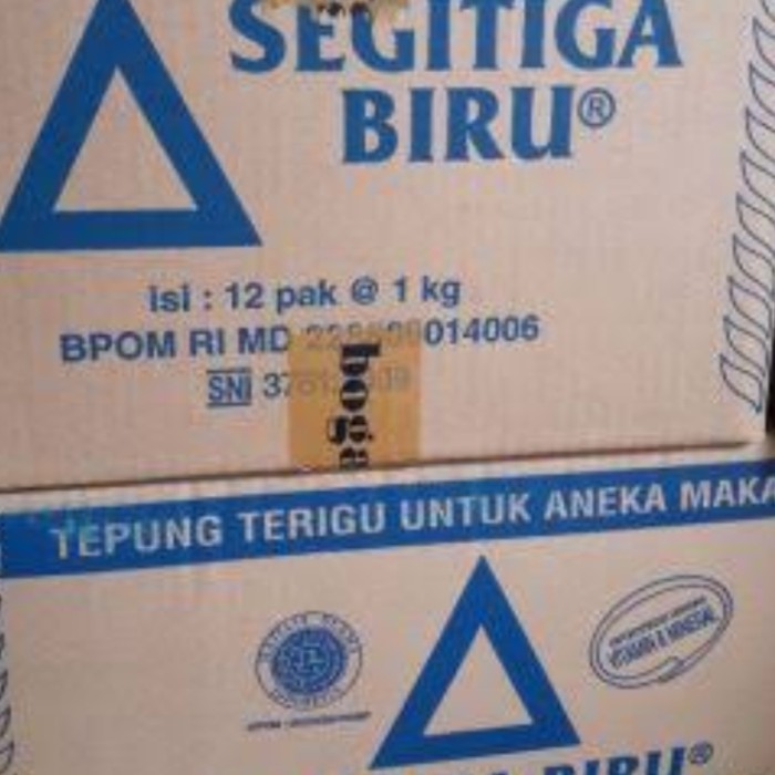 

BARANG TERLARIS 1 dus (isi 12 pcs) Tepung Segitiga Biru Eco Pack @ 1kg