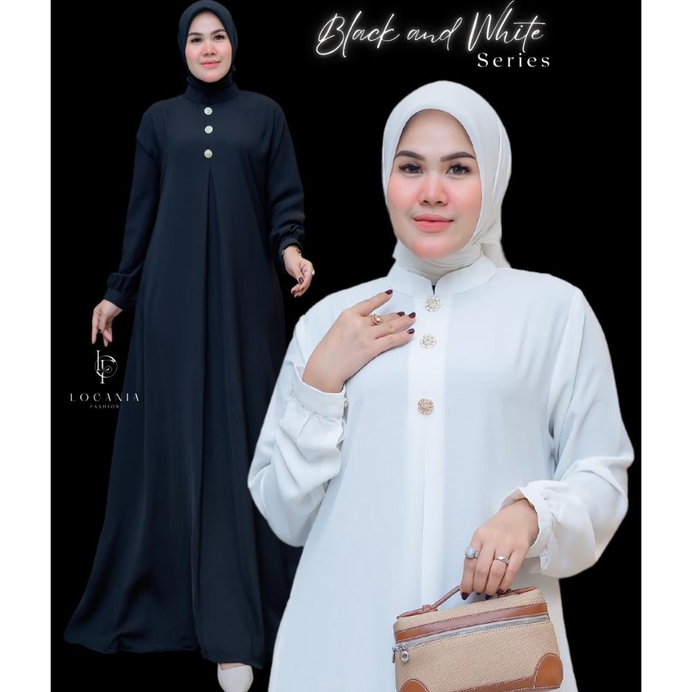 MUSLIM - Abaya Turkey - Gamis Hitam dan Putih - Gamis Umroh Haji - Bisa Seragaman - Bahan Arabian Pr