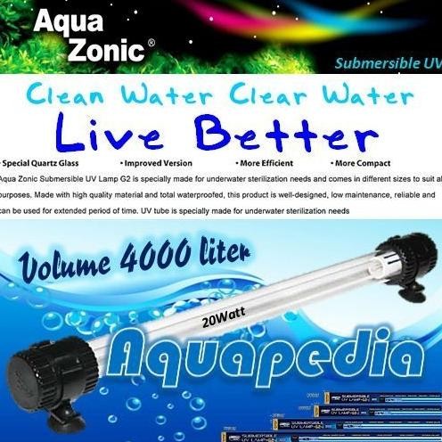 Aqua Zonic UV006 Lampu UV Celup Kolam 20watt Aquazonic Submersible UV
