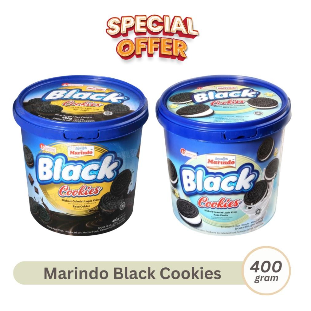 

aq-54 Marindo Black Cookies 350gram Coklat Vanila Biscuits Lebaran Viral