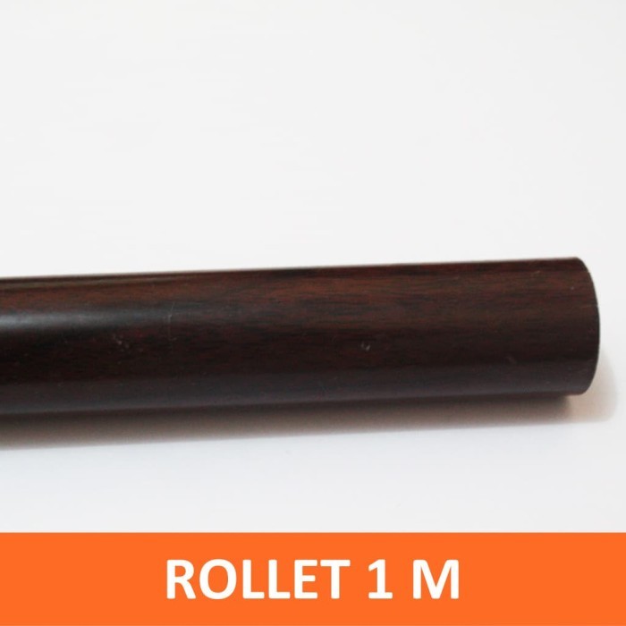 ROLLET BESI GORDEN MOTIF SERAT KAYU DARKBROWN MURAH
