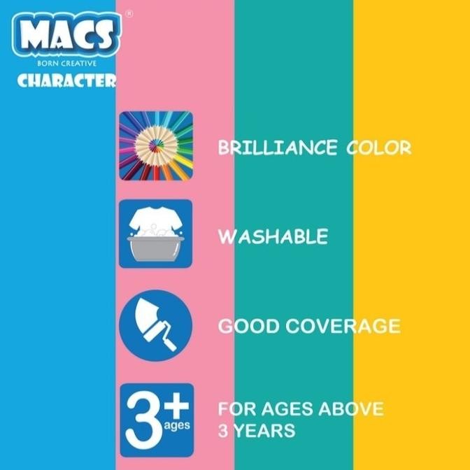 

MACS GEL CRAYON 24 COLOR/WARNA FACE PAINTING BISA DIBERSIHKAN WASHABLE