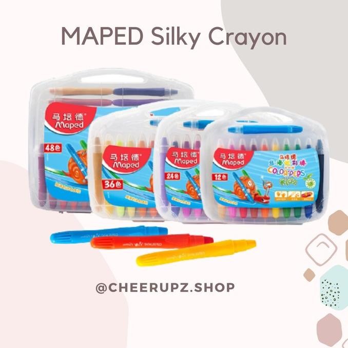 

MAPED WASHABLE SILKY GEL CRAYON 12/24/36/48 WARNA / CRAYON WARNA ANAK
