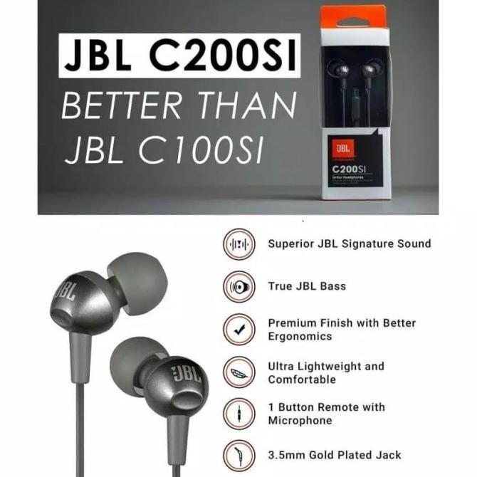 Headset JBL C200SI Headset Earphone Original JBL Harman Earphone Pure