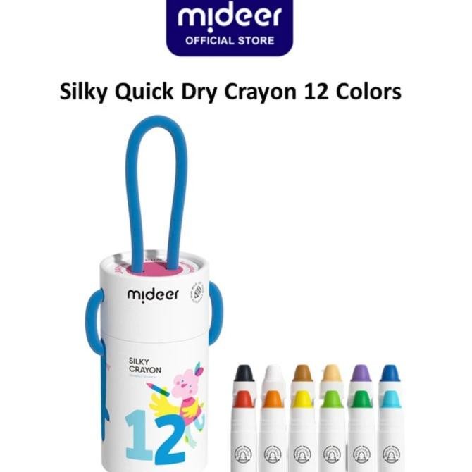 

MIDEER QUICK DRY SILKY CRAYON 12 COLOURS BUCKET COLOR ANAK KIDS TOYS