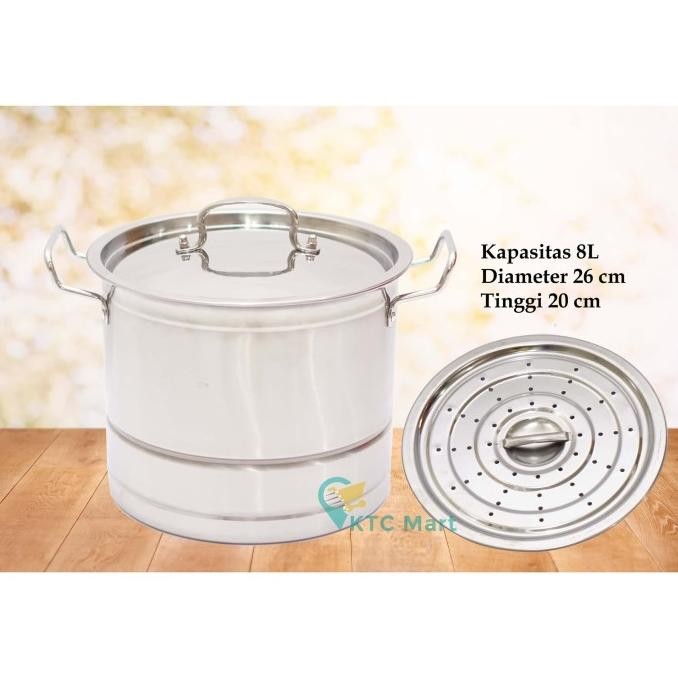 TAJIMAWA PANCI KUKUSAN 26 CM STAINLESS TEBAL/ DANDANG MASAK/ PANCI SUP