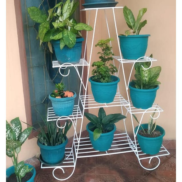 Hotss 9 Susun/Rak Pot Minimalis / Rak Bunga Tanaman Hias Minimalis Bertingkat 9 Dudukan Pot Besi /
