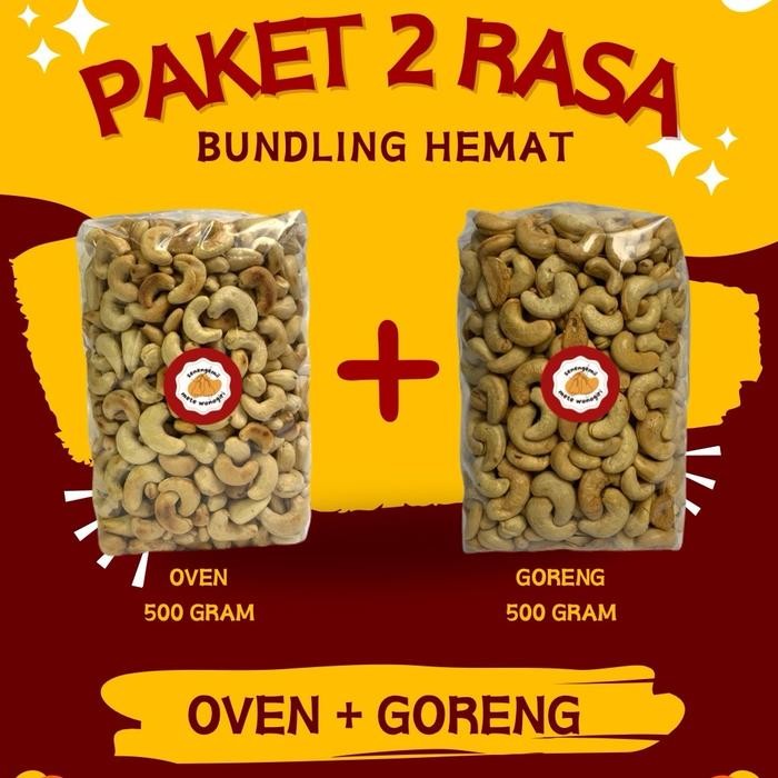 

1 KG PAKET HEMAT 2 RASA KACANG METE ASLI WONOGIRI Snacks
