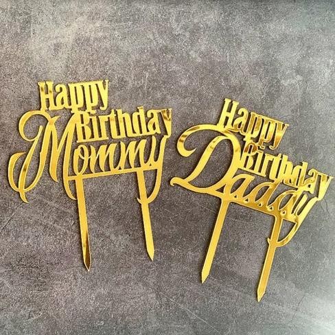 ,,,,,,,] Topper Kue Happy Birthday My Husband/ My Wife/Prince/Queen/Best Mom