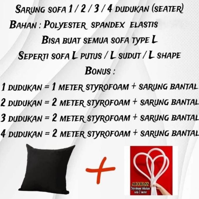 Murah Cover Sarung Sofa 1/2/3/4 Dudukan Polos/Sarung Sofa Elastis