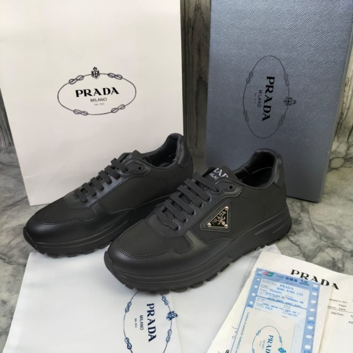 SEPATU SNEAKER PRIA PRA IMPORT  SEPATU KETS PRIA DEWASA KULIT SEPATU SNEAKERS HITAM VIP KASUAL - Hit