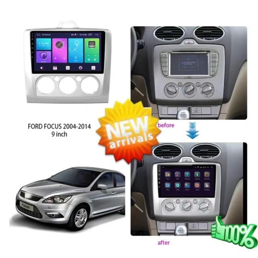HPS Double 2 Din Fasica for Ford Focus AT AC Fiesta GPS Android Stereo Panel Radio Refitting Install