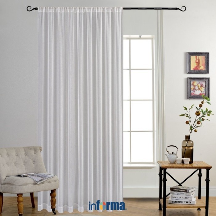 BISA GOSEND Informa - Informa 280x250 Cm Vitrace Gorden Stripe Brush - Putih