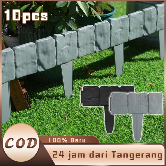 TERLARIS Isi 10 Pagar Plastik Taman Mini Pagar Taman Pagar Plastik Pojok Baca Dekorasi