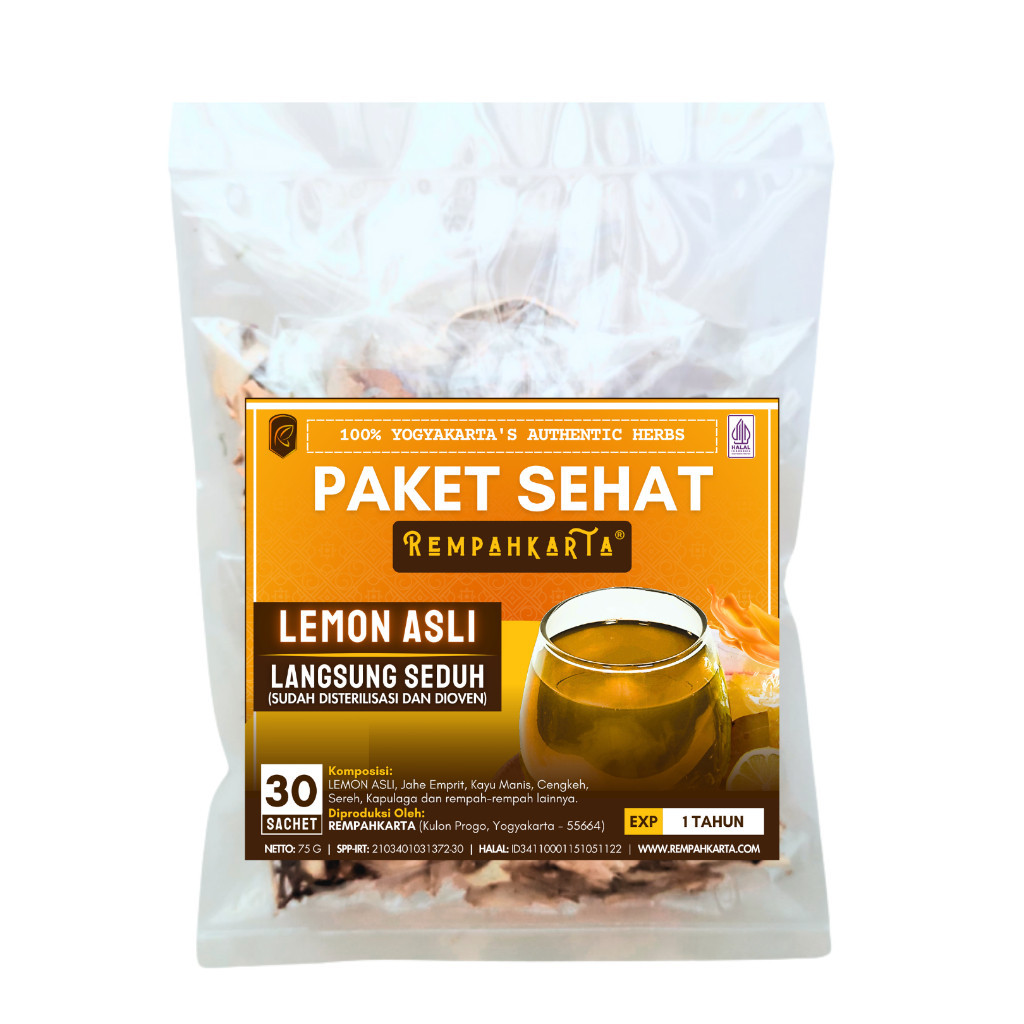 

REMPAHKARTA Paket Sehat Wedang Uwuh Lemon (30 Sachet) - Sugar Free