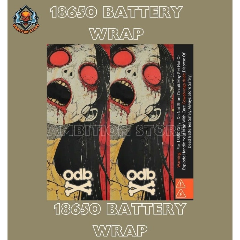 

Terlaris Ambitionstore Stiker Wrap Baterai 18650 Black V1 Series Pelindung Dan Penghias Untuk Segala Merek Garskin Custom Case Laminasi Tebal COD