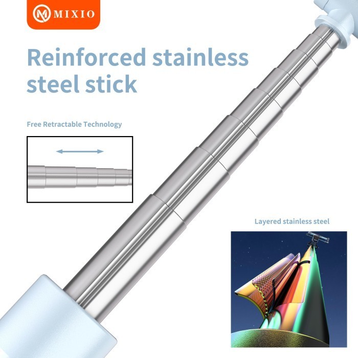 MIXIO A33 MACARON 80CM Tripod Tongsis Bluetooth Mini Selfie Stick