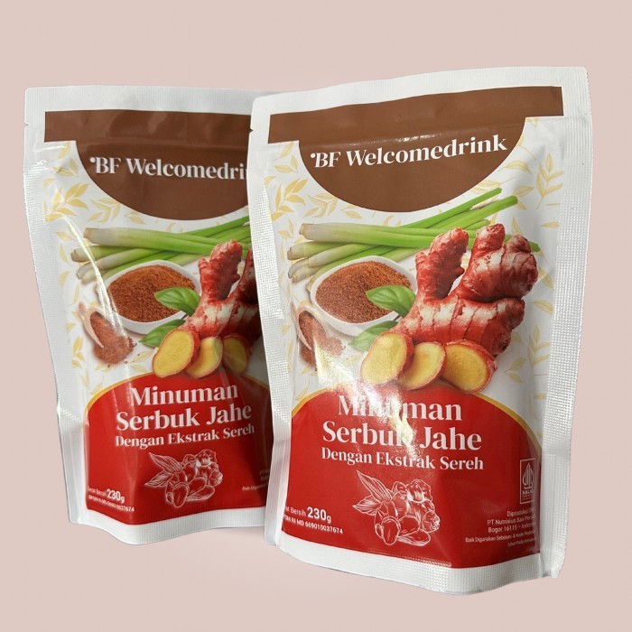

Paket Grosir 10 pcs. BF Welcomedrink, minuman ekstrak jahe sereh