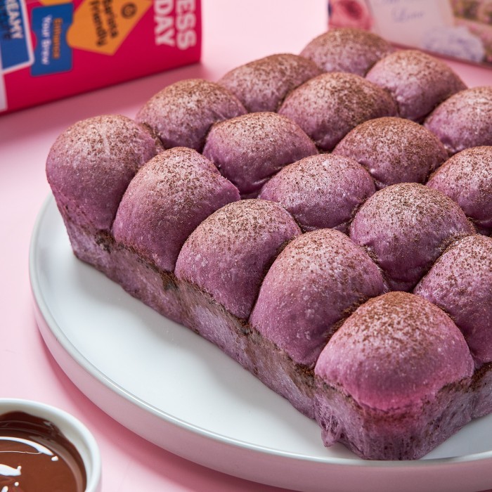 

(Vegan) Ube Oat Buns With Triple Chocolate