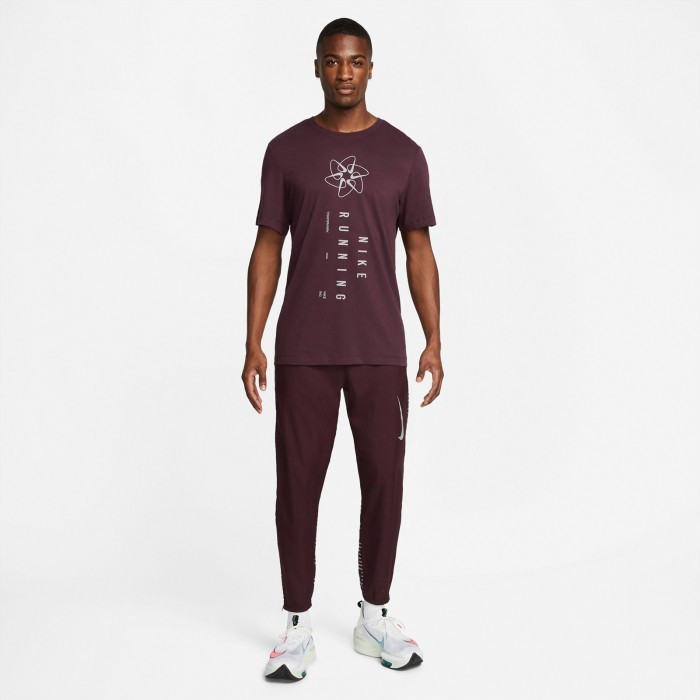 PROMO  SALE TERLARIS KAOS NIKE ORIGINAL PRIA SPORTSWEAR DRI-FIT RUN DIVISION - MERAH MAROON READY