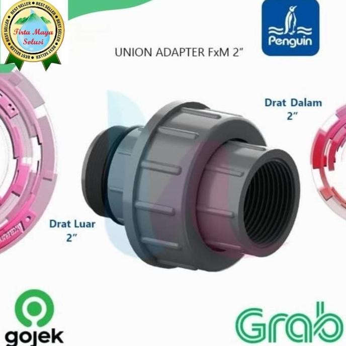 water mur drat luar/dalam 2inch penguin. watermur drat 2"