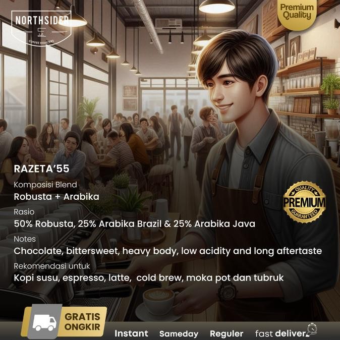 

Northsider Kopi Arabika Robusta Razeta'55 Espresso Blend Kopi Susu