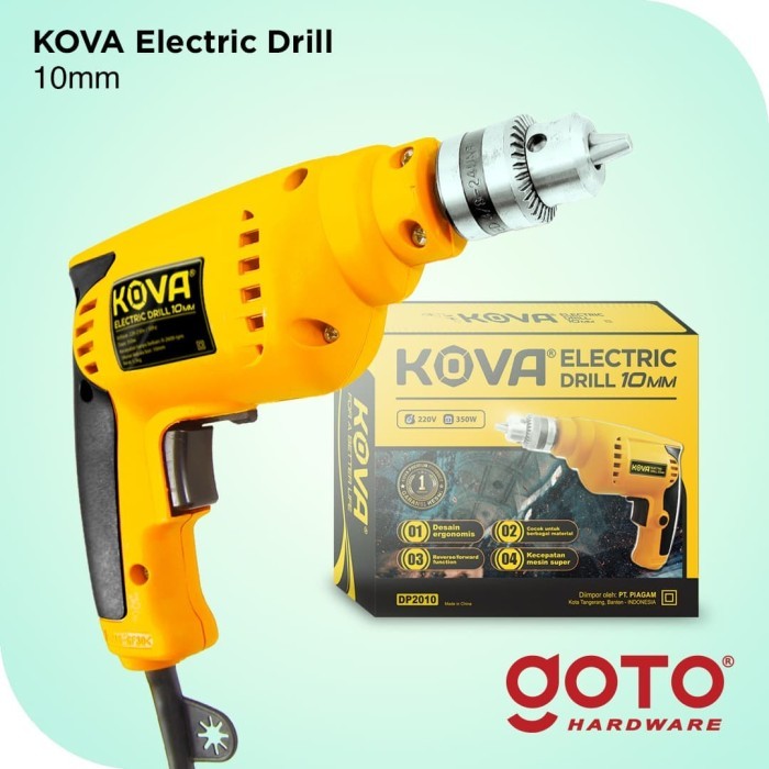 Kova Electric Drill Bor Tangan Listrik 10 Mm Reversible