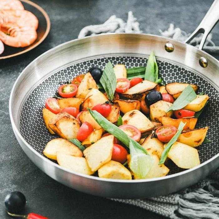 Fry Pan Stainless Steel Anti Lengket 28Cm