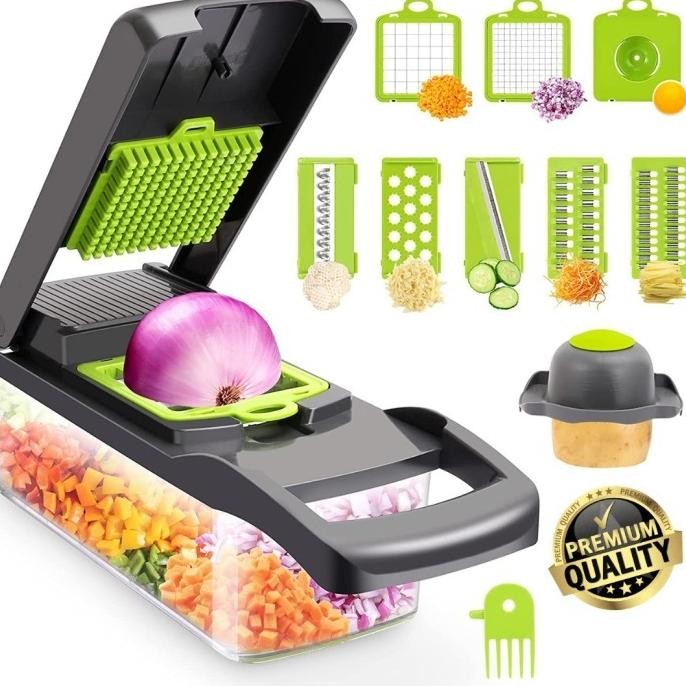 

PARUTAN SERBAGUNA 8IN1 PENGIRIS BAWANG SAYURAN PARUTAN CONTAINER BOX ORIGINAL