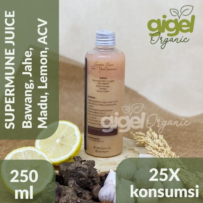 

GIGEL ORGANIC SUPERMUNE JUICE 250ML JAHE MERAH | BAWANG PUTIH TUNGGAL ORIGINAL