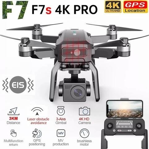 Promo RC DRONE SJRC F7S 4K PRO GPS 3KM 3 AXIS WIFI 5G EIS SENSOR ANTI TABRAK COD