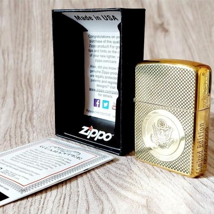 Baru Korek Api Zipo Gold Army Embos Grade Ori