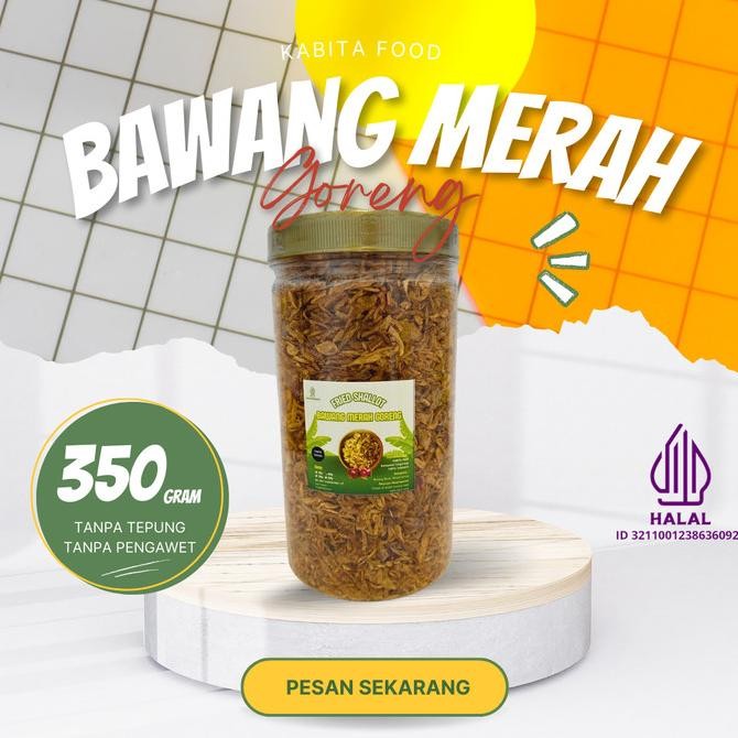 

BAWANG MERAH GORENG 350G PREMIUM TANPA TEPUNG (TOPLES 1.000ML) KABITA FOOD ORIGINAL