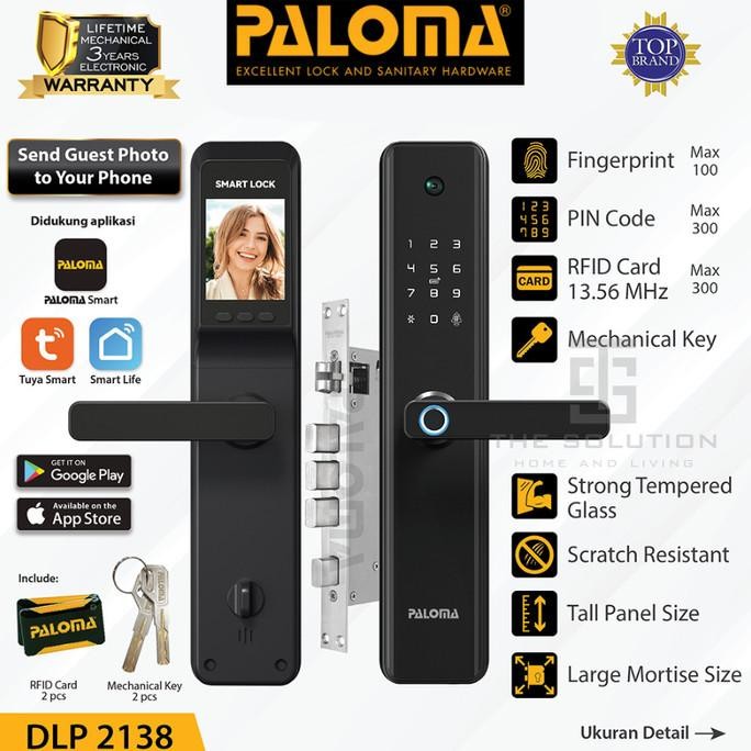 DIGITAL LOCK PALOMA DLP 2138 Smart Lock Camera Door Viewer Kunci Pintu Digital Door Handle Pintar Sm