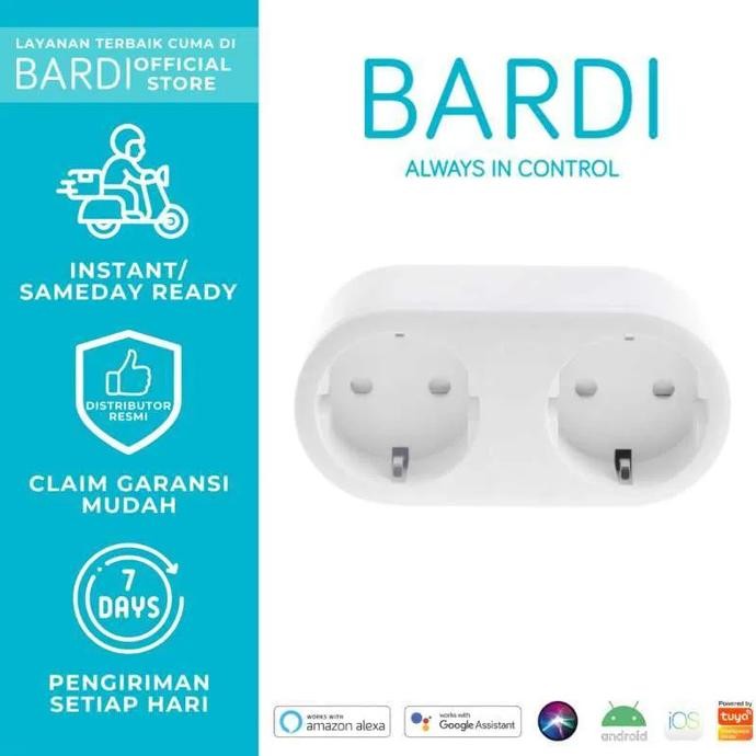 BARDI Smart Dual Portable PLUG WiFi Wireless Colokan IoT Smart Home Colokan Listrik Rumah Steker Sma