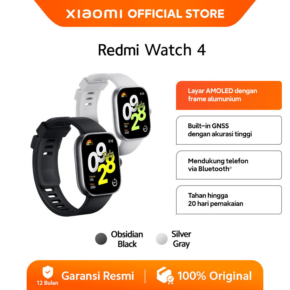 Xiaomi Redmi Watch 4 | Layar AMOLED 1,97" | Baterai Hingga 20 hari | Smart Watch [ Official Store ]