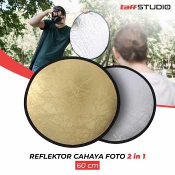 TaffSTUDIO Reflektor Cahaya Fotografi Studio 2in1 Foldable 60cm