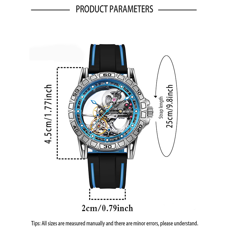 Men's Double sided Hollow Automatic Mechanical Watch Personalized Men's Watch Night Glow Fashion