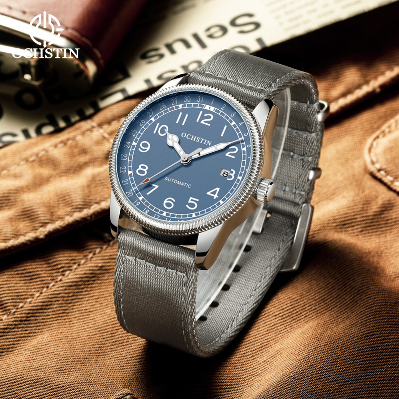 OCHSTIN Mechanical Men Watch Automatic Watches Man Retro Red Leather Wristwatch Top Brand Luxury