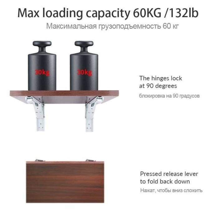 

New Bracket Engsel Siku Meja Dinding Bakso Stainless Steel Load 60Kg 2 Pcs